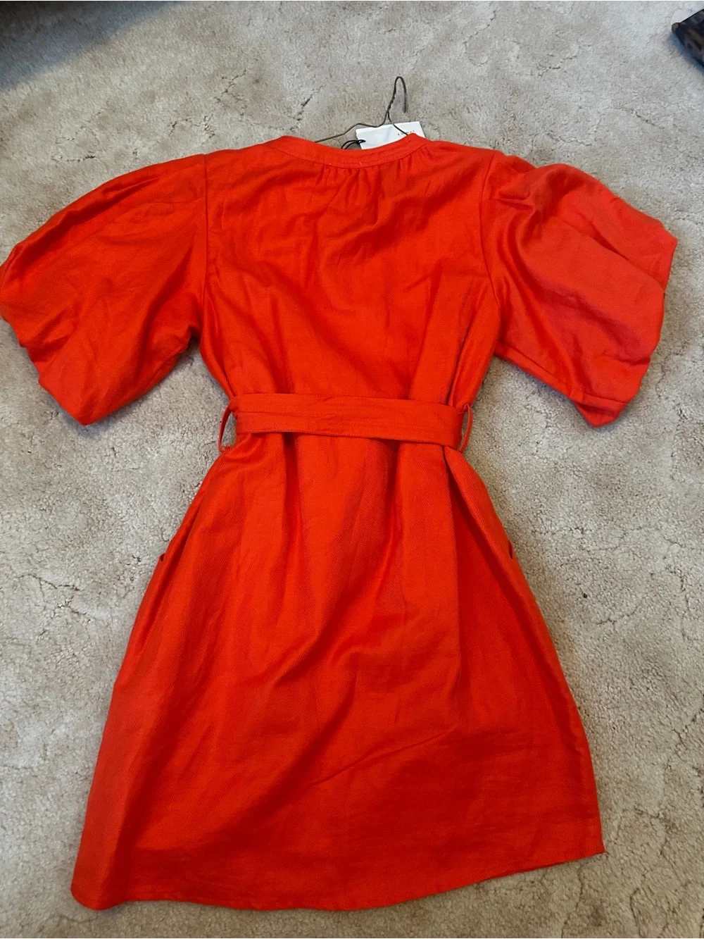 A loves A- NWT Bright Puff-Sleeve Belted Mini Dress